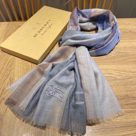Replica Burberry classic horse embroidery check cashmere scarf 100 x 200