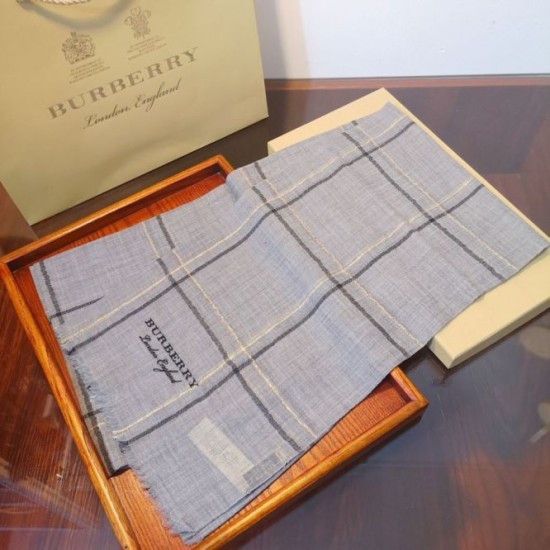 Replica Burberry Lurex Thread Color Block Check Cashmere Scarf 90 x 200