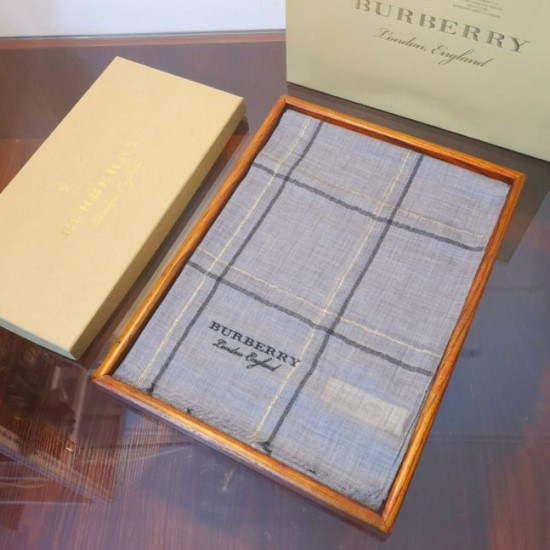 Replica Burberry Lurex Thread Color Block Check Cashmere Scarf 90 x 200