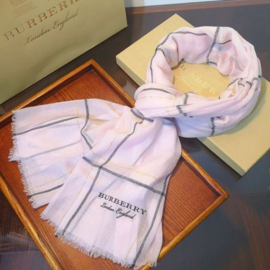 Replica Burberry Lurex Thread Color Block Check Cashmere Scarf 90 x 200