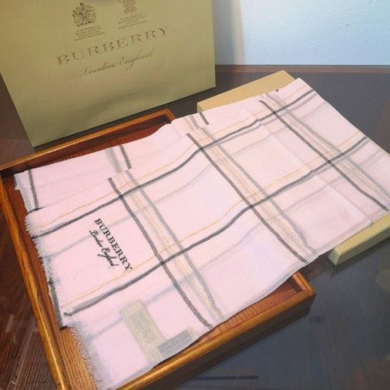 Replica Burberry Lurex Thread Color Block Check Cashmere Scarf 90 x 200