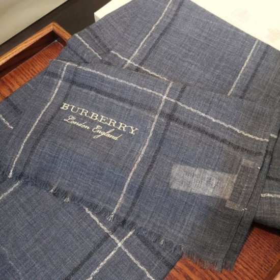 Replica Burberry Lurex Thread Color Block Check Cashmere Shawl 90 x 200