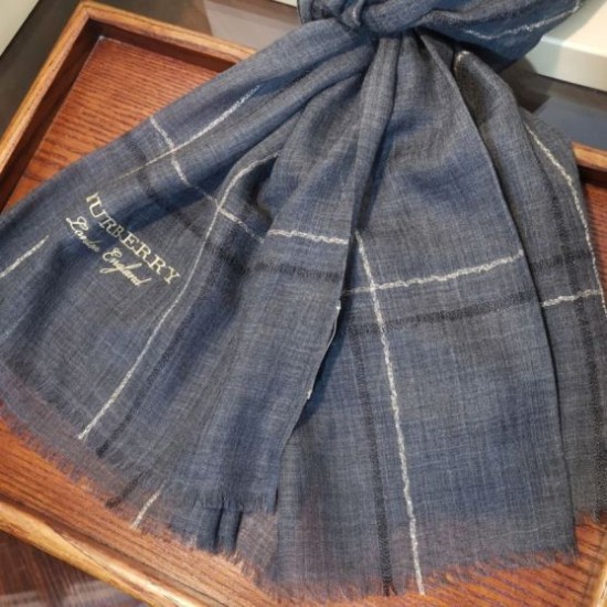 Replica Burberry Lurex Thread Color Block Check Cashmere Shawl 90 x 200