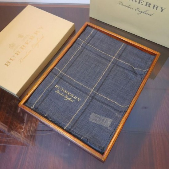 Replica Burberry Lurex Thread Color Block Check Cashmere Shawl 90 x 200