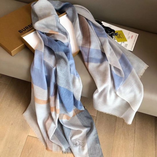 Replica Burberry classic horse embroidery check cashmere scarf 100 x 200