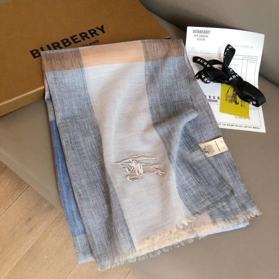 Replica Burberry classic horse embroidery check cashmere scarf 100 x 200