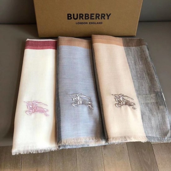 Replica Burberry classic horse embroidery check cashmere scarf 100 x 200