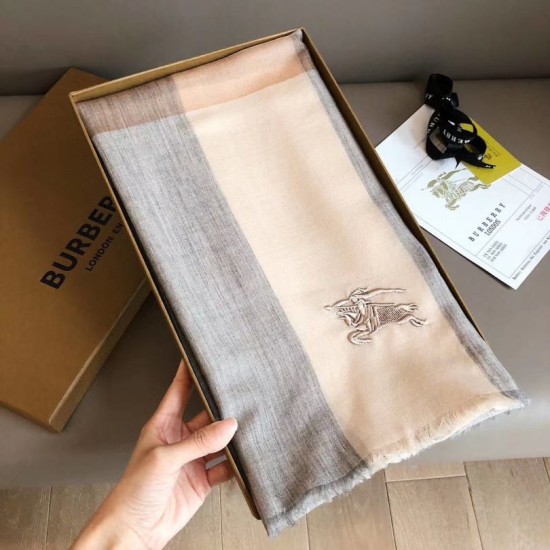 Replica Burberry classic horse embroidery check cashmere scarf 100 x 200