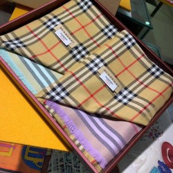Replica Burberry Vintage Check Cashmere Silk Shawl 70 x 220