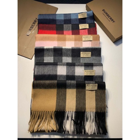 Replica Burberry Classic Medium Check Cashmere Shawl 40 x 180