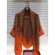 Replica Hermes fun horsehead cashmere silk Shawl 140 Orange