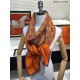 Replica Hermes fun horsehead cashmere silk Shawl 140 Orange