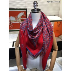 Replica Hermes fun horsehead cashmere silk Shawl 140 Red