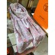 Replica Hermes flower wing brocade cashmere silk Shawl 140 Rose