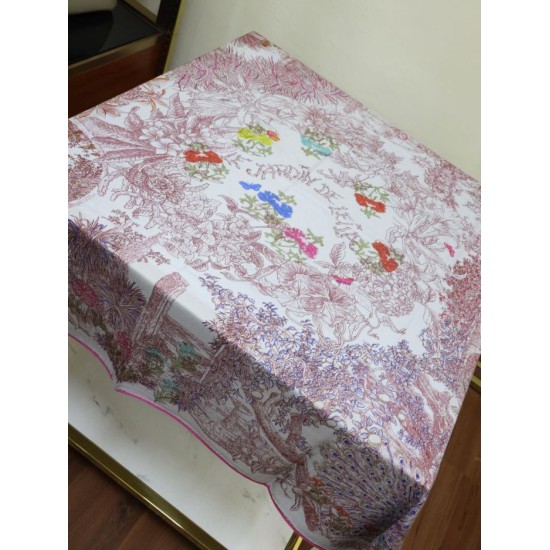 Replica Hermes flower wing brocade cashmere silk Shawl 140 Rose