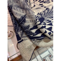 Fake Hermes Cashmere silk Shawl 140 Beige Replica