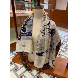 Fake Hermes Cashmere silk Shawl 140 Beige Replica