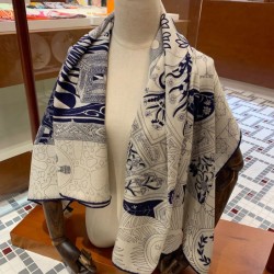 Fake Hermes Cashmere silk Shawl 140 Beige Replica