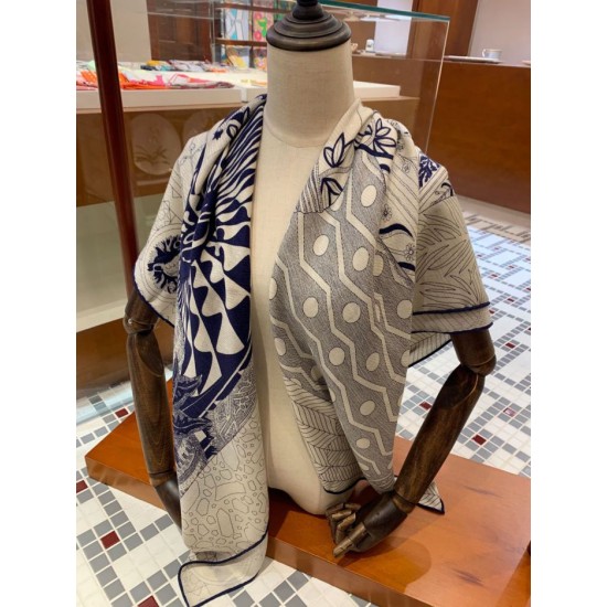 Fake Hermes Cashmere silk Shawl 140 Beige Replica