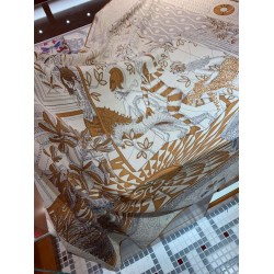 Replica Hermes Cashmere silk Shawl 140 Off-white