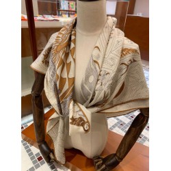 Replica Hermes Cashmere silk Shawl 140 Off-white