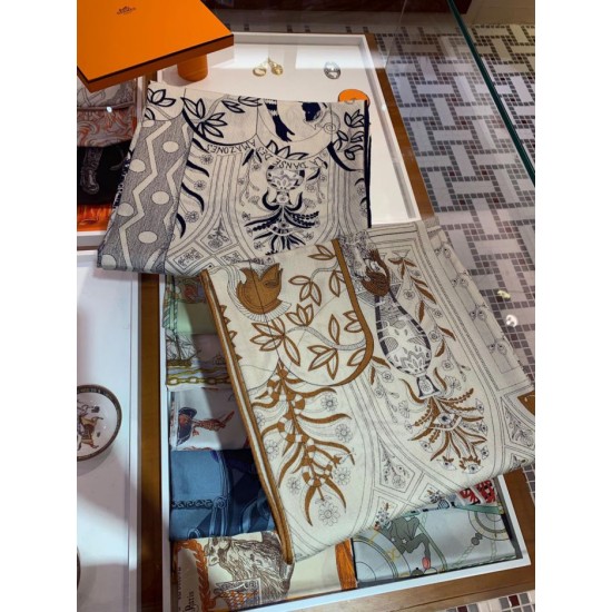 Replica Hermes Cashmere silk Shawl 140 Off-white