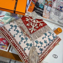Fake Hermes Cashmere silk Shawl 140 White Replica