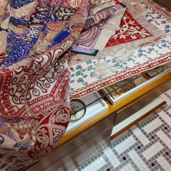 Fake Hermes Cashmere silk Shawl 140 White Replica