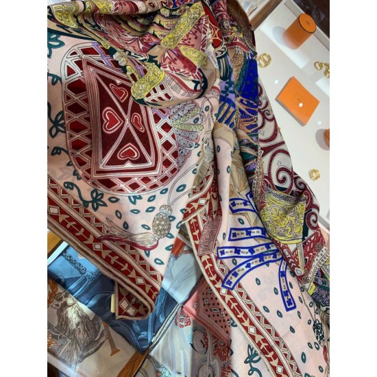 Fake Hermes Cashmere silk Shawl 140 White Replica