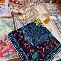 Replica Hermes Cashmere silk Shawl 140 Navy Blue
