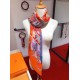 Fake Hermes extended cashmere silk square Shawl 140cm Orange Replica