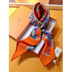 Fake Hermes extended cashmere silk square Shawl 140cm Orange Replica