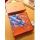 Fake Hermes extended cashmere silk square Shawl 140cm Orange Replica
