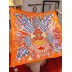 Fake Hermes extended cashmere silk square Shawl 140cm Orange Replica