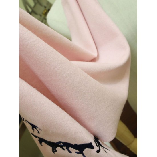 Fake Hermes Wide Horses cashmere scarf 32 x 180 Pink Replica