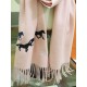Fake Hermes Wide Horses cashmere scarf 32 x 180 Pink Replica