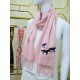 Fake Hermes Wide Horses cashmere scarf 32 x 180 Pink Replica