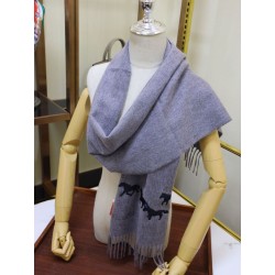 Replica Hermes Wide Horses cashmere scarf 32 x 180 Gray