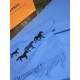 Replica Hermes Wide Horses cashmere scarf 32 x 180 Blue