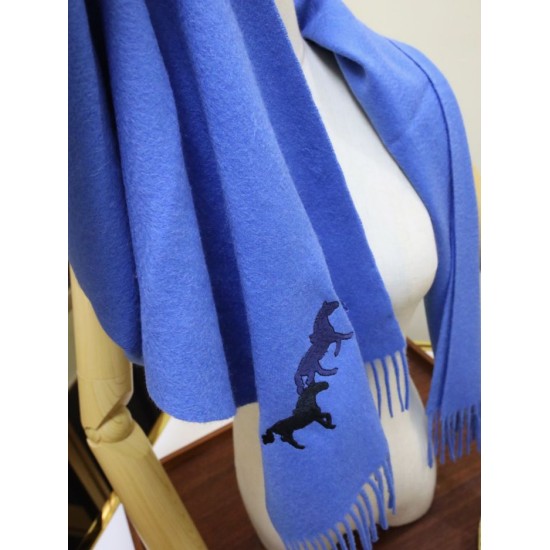 Replica Hermes Wide Horses cashmere scarf 32 x 180 Blue
