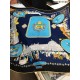Fake Hermes walks in paris Cashmere silk square Shawl 140 Blue Replica