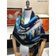 Fake Hermes walks in paris Cashmere silk square Shawl 140 Blue Replica