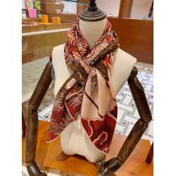 Replica Hermes Cashmere silk square Shawl 140 Orange