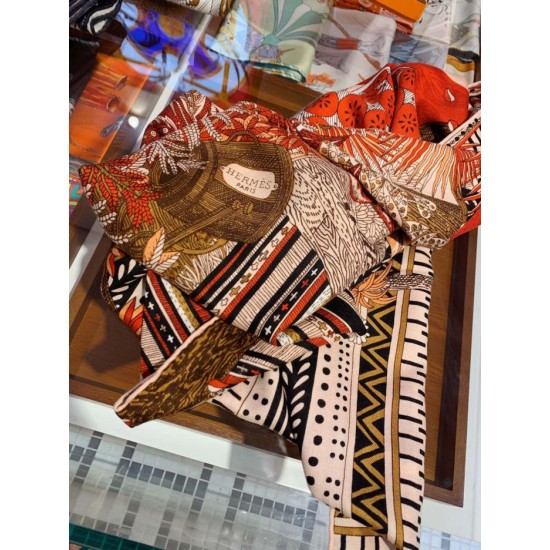 Replica Hermes Cashmere silk square Shawl 140 Orange