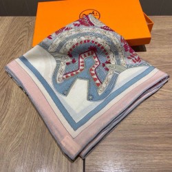 Replica Hermes Cashmere Silk square Shawl 140 Pink