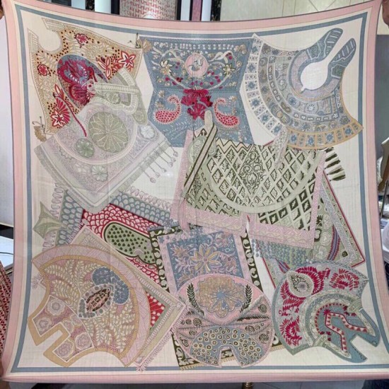 Replica Hermes Cashmere Silk square Shawl 140 Pink
