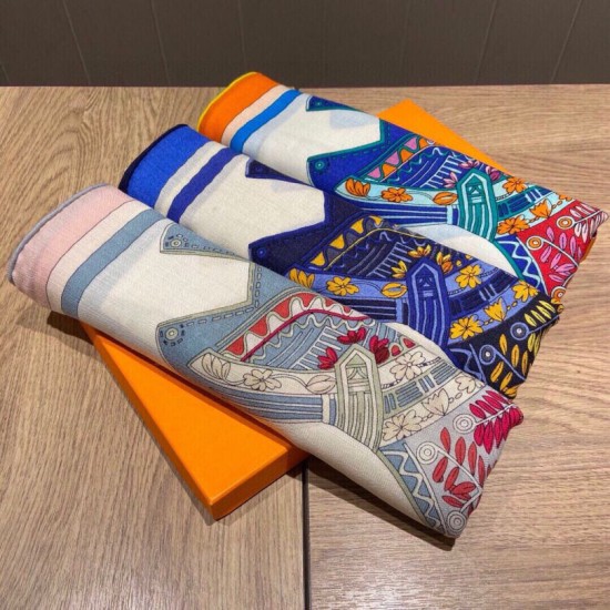 Replica Hermes Cashmere Silk square Shawl 140 Pink
