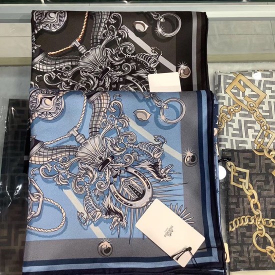 Fake Hermes double-sided Silk Square Scarf 90cm  Replica