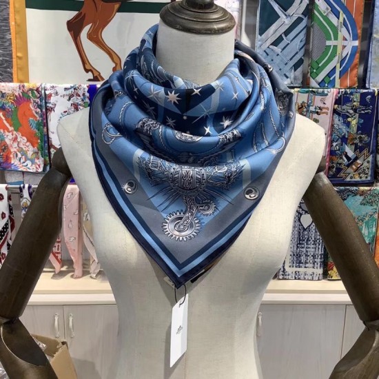 Fake Hermes double-sided Silk Square Scarf 90cm  Replica