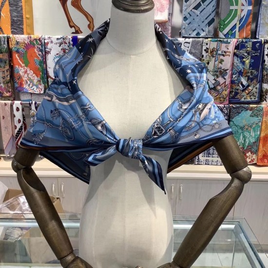 Fake Hermes double-sided Silk Square Scarf 90cm  Replica